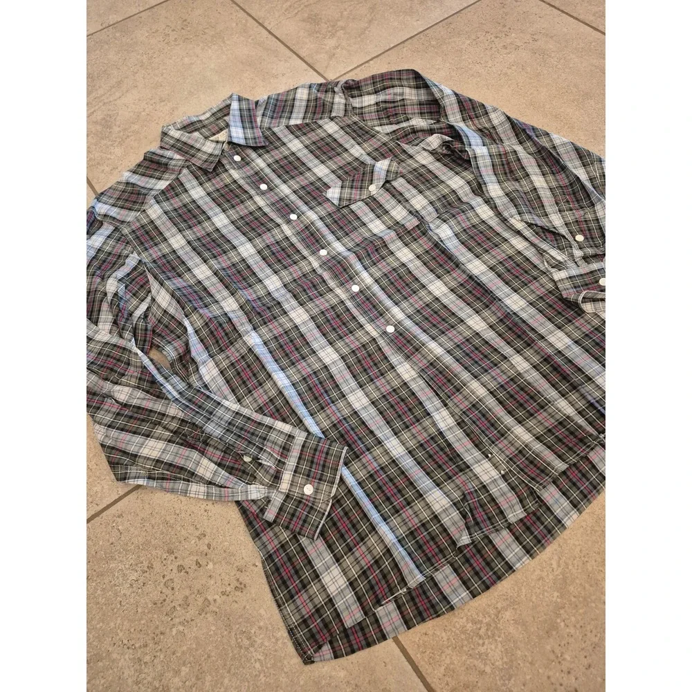 Vintage Gucci Men's Cotton Plaid Shirt - Size 16.5